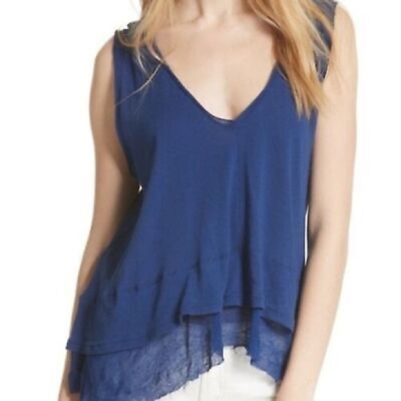 We The Free Tops - Free People We the Free “Peachy Tee” Tiered High Low Tank Top XS